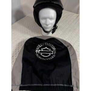 Harley Davidson Simpson Shorty Helmet Black Motorcycle Biker Helmet Size Large